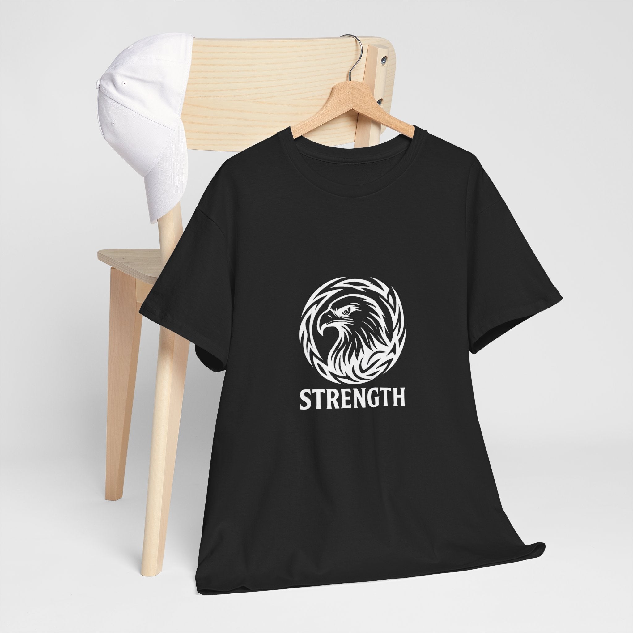 Strength Lion T‑Shirt — Tribal Lion Emblem Tee