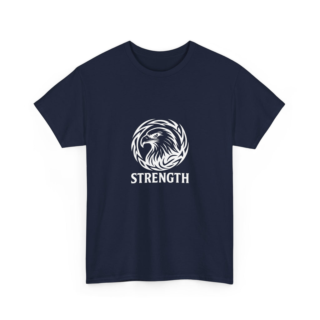 Strength Lion T‑Shirt — Tribal Lion Emblem Tee