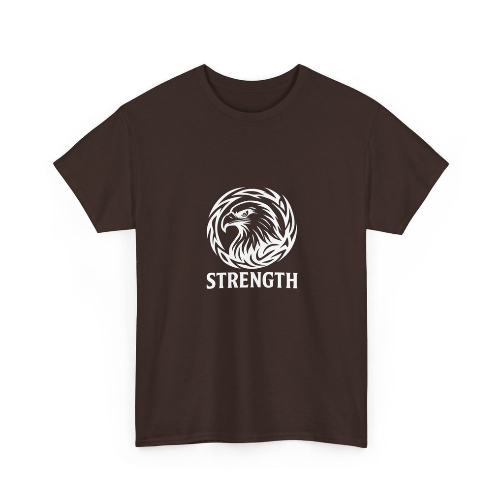 Strength Lion T‑Shirt — Tribal Lion Emblem Tee