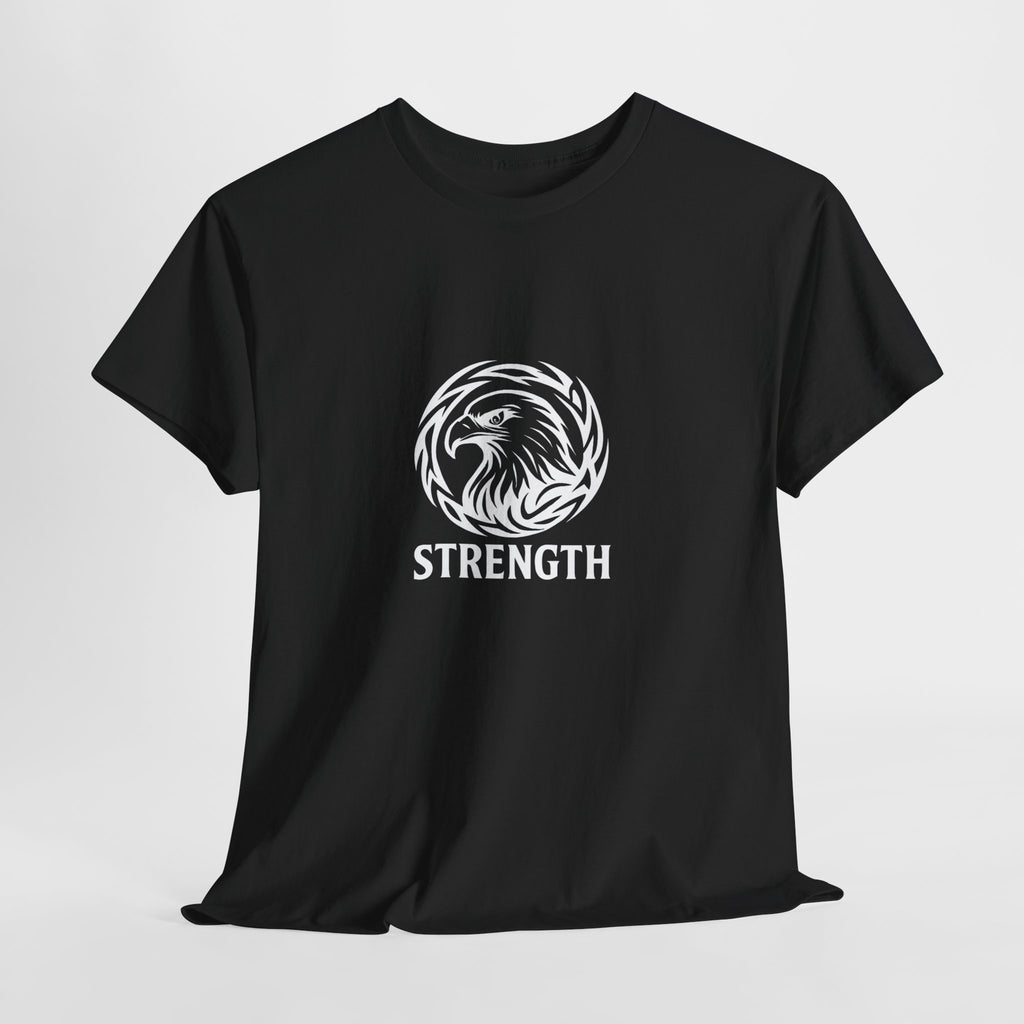 Strength Lion T‑Shirt — Tribal Lion Emblem Tee